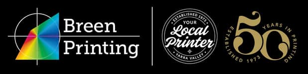 BREEN PRINTING 50 YEARS LOGO