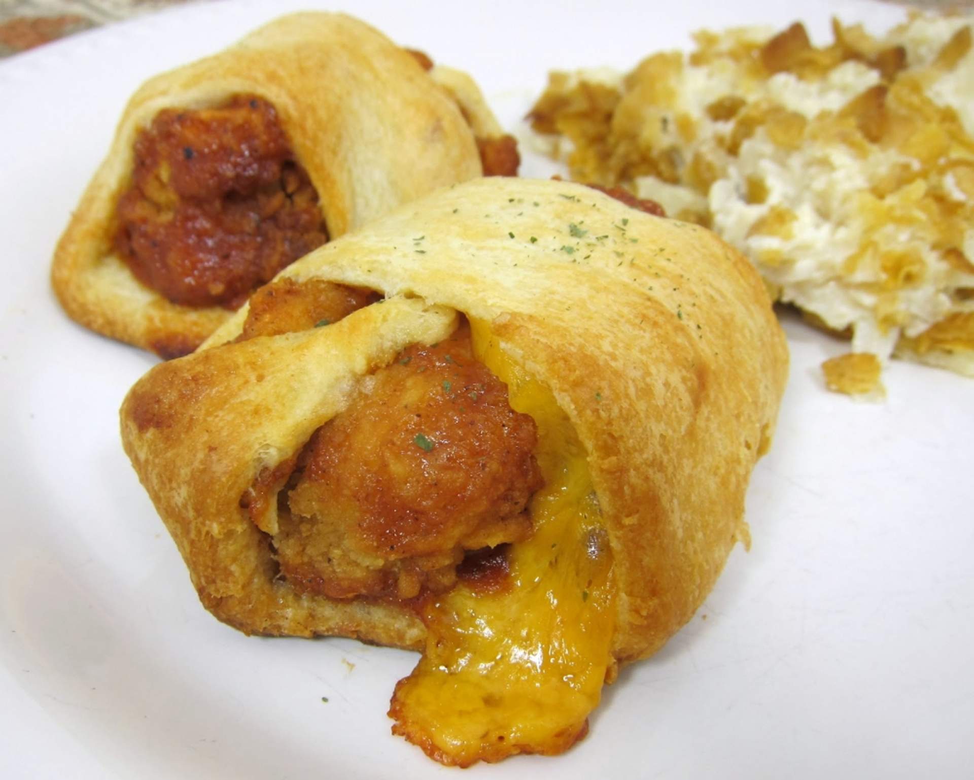 Crispy chicken crescents