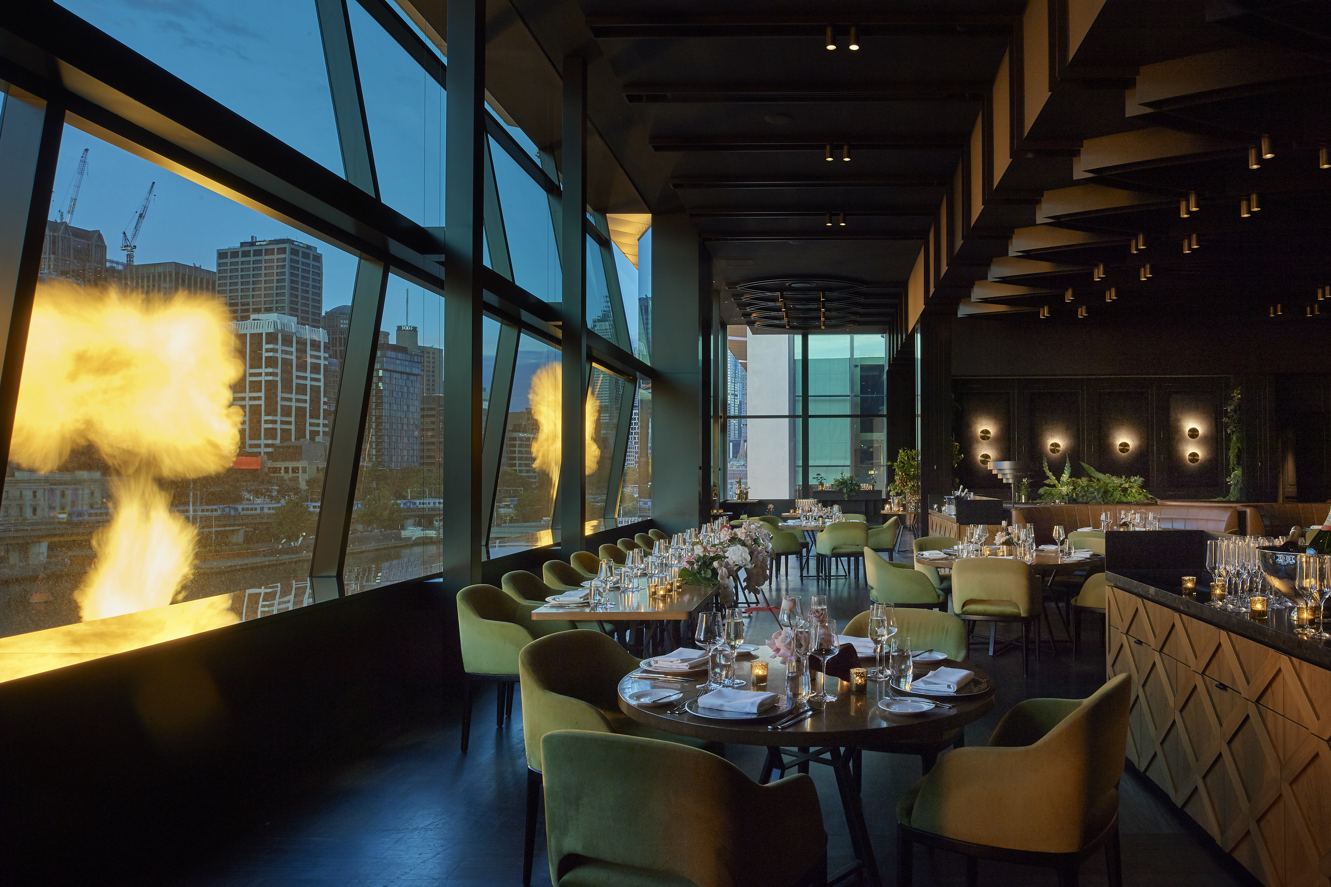 Evergreen flame towers