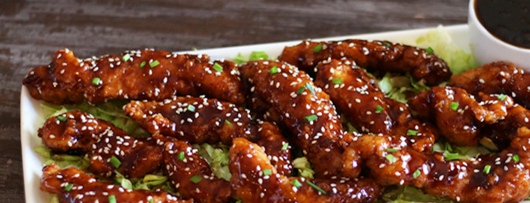 Chicken strips with sesame